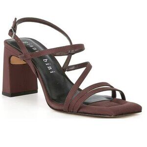 Gianni Bini Rosie Matte Satin Strappy Block Heel Sandals